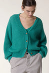 Leon & Harper Manou Plain Cardigan Celadon | Dalston clothing