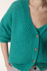 Leon & Harper Manou Plain Cardigan Celadon | Dalston clothing