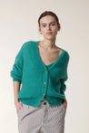 Leon & Harper Manou Plain Cardigan Celadon | Dalston clothing