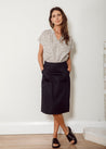 Dalston General Dalston Sara Skirt Navy Sateen