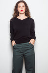 Dalston Knitwear Dalston Veeta V-Neck Sweater Jet