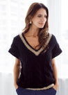 Flock Knitwear black/tan / one size Flock Vicki Vest Black & Tan