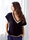 Flock Knitwear black/tan / one size Flock Vicki Vest Black & Tan