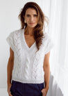 Flock Knitwear white sparkle / one size Flock Vicki Vest White Sparkle