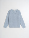 Indi & Cold Knitwear Indi & Cold Basic V Neck Sweater Cielo | Dalston clothing