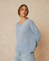 Indi & Cold Knitwear Indi & Cold Basic V Neck Sweater Cielo | Dalston clothing