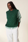 Leon & Harper Knitwear Leon & Harper Mitsou Glitter Vest Green