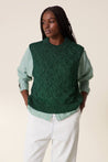 Leon & Harper Knitwear Leon & Harper Mitsou Glitter Vest Green