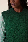 Leon & Harper Knitwear Leon & Harper Mitsou Glitter Vest Green