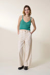 Leon & Harper pants Leon & Harper Prag Plain Pants Ecru