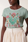 Leon & Harper top Leon & Harper Toro Birdy T Shirt Aqua