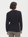 Nice Things Knitwear Nice Things Open Jacket With Belt Navy | Dalston clothing