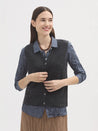 Nice Things Knitwear Nice Things Openwork Cashmere Blend Button Vest Grey