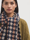 Nice Things Scarf navy Nice Things Tricolour Herringbone Scarf Navy | Dalston clothing