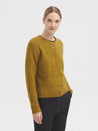 Nice Things top Nice Things Openwork Cashmere Blend Cardigan Green | Dalston clothing