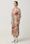 Once Was dress Once Was Carmen Viscose Linen Maxi Dress in Azalea Fields  | Dalston clothing