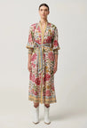 Once Was dress Once Was Carmen Viscose Linen Maxi Dress in Azalea Fields  | Dalston clothing