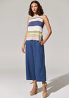 POL Knitwear Pol Clothing Estel Stripe Knit Tank Blue Multi