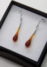 Wearing Glass Jewellery Ear drops amber | Dalston clothing