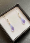 Wearing Glass Jewellery Ear drops lavender  | Dalston clothing