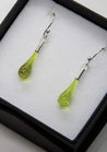 Wearing Glass Jewellery Ear drops lime  | Dalston clothing